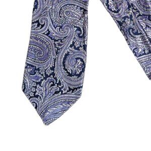 Van Heusen Silk Tie Men’s 60” Purple Gray Floral Paisley Persian Classic New